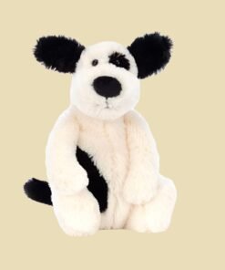 Jellycat Bashful Black & Cream Puppy 1